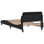 vidaXL Cadru de pat cu tăblie, negru, 100x200 cm, piele ecologică vidaXL Cadru de pat cu tăblie, negru, 100x200 cm, piele ecologică