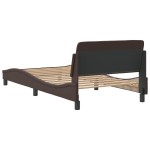 vidaXL Cadru de pat cu tăblie, maro, 100x200 cm, piele ecologică vidaXL Cadru de pat cu tăblie, maro, 100x200 cm, piele ecologică
