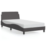 vidaXL Cadru de pat cu tăblie, gri, 100x200 cm, piele ecologică vidaXL Cadru de pat cu tăblie, gri, 100x200 cm, piele ecologică