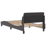 vidaXL Cadru de pat cu tăblie, gri, 100x200 cm, piele ecologică vidaXL Cadru de pat cu tăblie, gri, 100x200 cm, piele ecologică