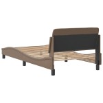 vidaXL Cadru de pat cu tăblie, cappuccino, 100x200 cm, piele ecologică vidaXL Cadru de pat cu tăblie, cappuccino, 100x200 cm, piele ecologică
