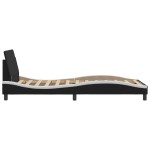 vidaXL Cadru de pat cu tăblie negru și alb 100x200cm piele artificială vidaXL Cadru de pat cu tăblie negru și alb 100x200cm piele artificială