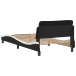 vidaXL Cadru de pat cu tăblie negru și alb 100x200cm piele artificială vidaXL Cadru de pat cu tăblie negru și alb 100x200cm piele artificială