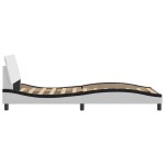 vidaXL Cadru de pat cu tăblie alb și negru 100x200cm piele artificială