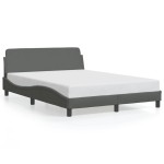 vidaXL Cadru de pat fără saltea, gri închis, 120x200 cm, textil