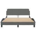 vidaXL Cadru de pat fără saltea, gri închis, 120x200 cm, textil