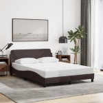 vidaXL Cadru de pat fără saltea, maro închis, 120x200 cm, textil