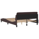 vidaXL Cadru de pat fără saltea, maro închis, 120x200 cm, textil