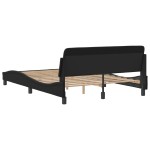 vidaXL Cadru de pat cu tăblie, negru, 120x200 cm, piele ecologică vidaXL Cadru de pat cu tăblie, negru, 120x200 cm, piele ecologică