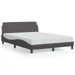 vidaXL Cadru de pat cu tăblie, gri, 120x200 cm, piele ecologică vidaXL Cadru de pat cu tăblie, gri, 120x200 cm, piele ecologică