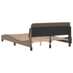 vidaXL Cadru de pat cu tăblie, cappuccino, 120x200 cm, piele ecologică vidaXL Cadru de pat cu tăblie, cappuccino, 120x200 cm, piele ecologică