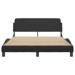 vidaXL Cadru de pat cu tăblie, negru/alb, 120x200 cm, piele ecologică vidaXL Cadru de pat cu tăblie, negru/alb, 120x200 cm, piele ecologică
