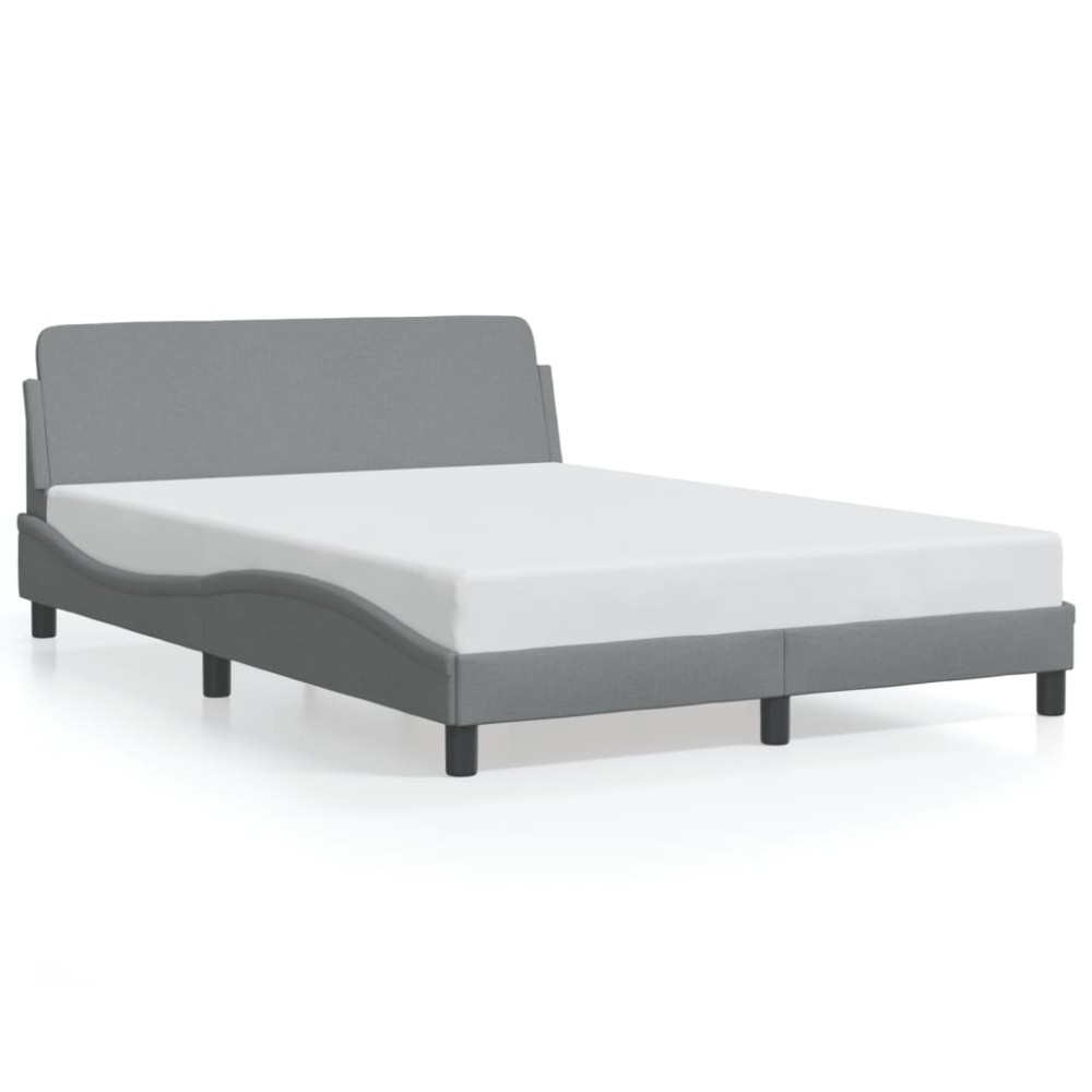 vidaXL Cadru de pat fără saltea, gri deschis, 140x190 cm, textil