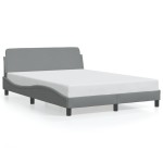 vidaXL Cadru de pat fără saltea, gri deschis, 140x190 cm, textil