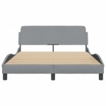 vidaXL Cadru de pat fără saltea, gri deschis, 140x190 cm, textil