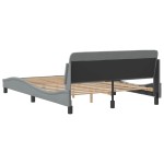 vidaXL Cadru de pat fără saltea, gri deschis, 140x190 cm, textil