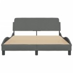 vidaXL Cadru de pat fără saltea, gri închis, 140x190 cm, textil