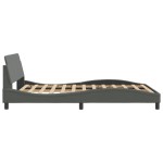 vidaXL Cadru de pat fără saltea, gri închis, 140x190 cm, textil
