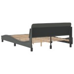 vidaXL Cadru de pat fără saltea, gri închis, 140x190 cm, textil