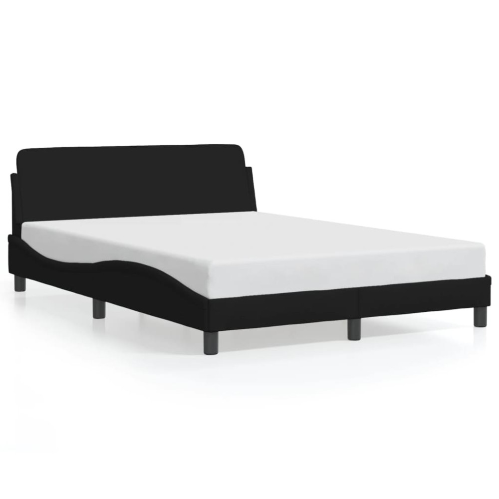 vidaXL Cadru de pat fără saltea, negru, 140x190 cm, textil