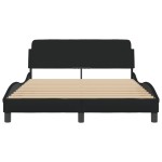 vidaXL Cadru de pat fără saltea, negru, 140x190 cm, textil vidaXL Cadru de pat fără saltea, negru, 140x190 cm, textil