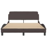 vidaXL Cadru de pat fără saltea, maro închis, 140x200 cm, textil vidaXL Cadru de pat fără saltea, maro închis, 140x200 cm, textil