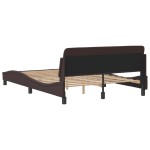 vidaXL Cadru de pat fără saltea, maro închis, 140x200 cm, textil vidaXL Cadru de pat fără saltea, maro închis, 140x200 cm, textil