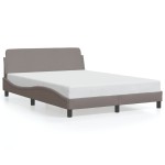 vidaXL Cadru de pat fără saltea, gri taupe, 140x190 cm, textil vidaXL Cadru de pat fără saltea, gri taupe, 140x190 cm, textil