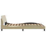 vidaXL Cadru de pat fără saltea, crem, 140x190 cm, textil