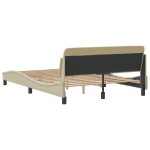 vidaXL Cadru de pat fără saltea, crem, 140x190 cm, textil