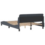 vidaXL Cadru de pat fără saltea, gri închis, 140x190 cm, catifea