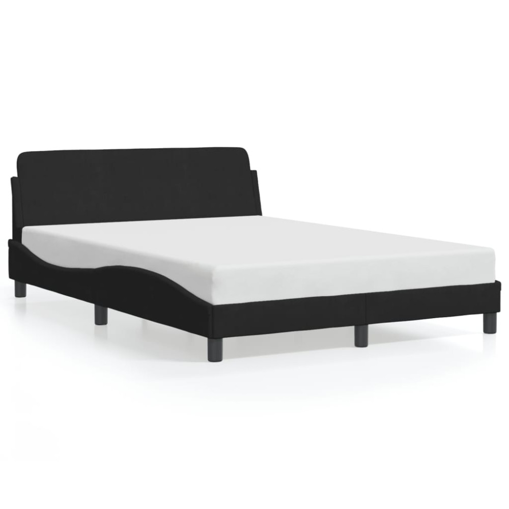 vidaXL Cadru de pat fără saltea, negru, 140x190 cm, catifea