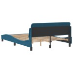 vidaXL Cadru de pat cu tăblie, albastru, 140x190 cm, catifea vidaXL Cadru de pat cu tăblie, albastru, 140x190 cm, catifea