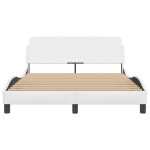 vidaXL Cadru de pat cu tăblie, negru, 140x190 cm, piele ecologică
