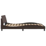 vidaXL Cadru de pat cu tăblie, maro, 140x190 cm, piele ecologică vidaXL Cadru de pat cu tăblie, maro, 140x190 cm, piele ecologică