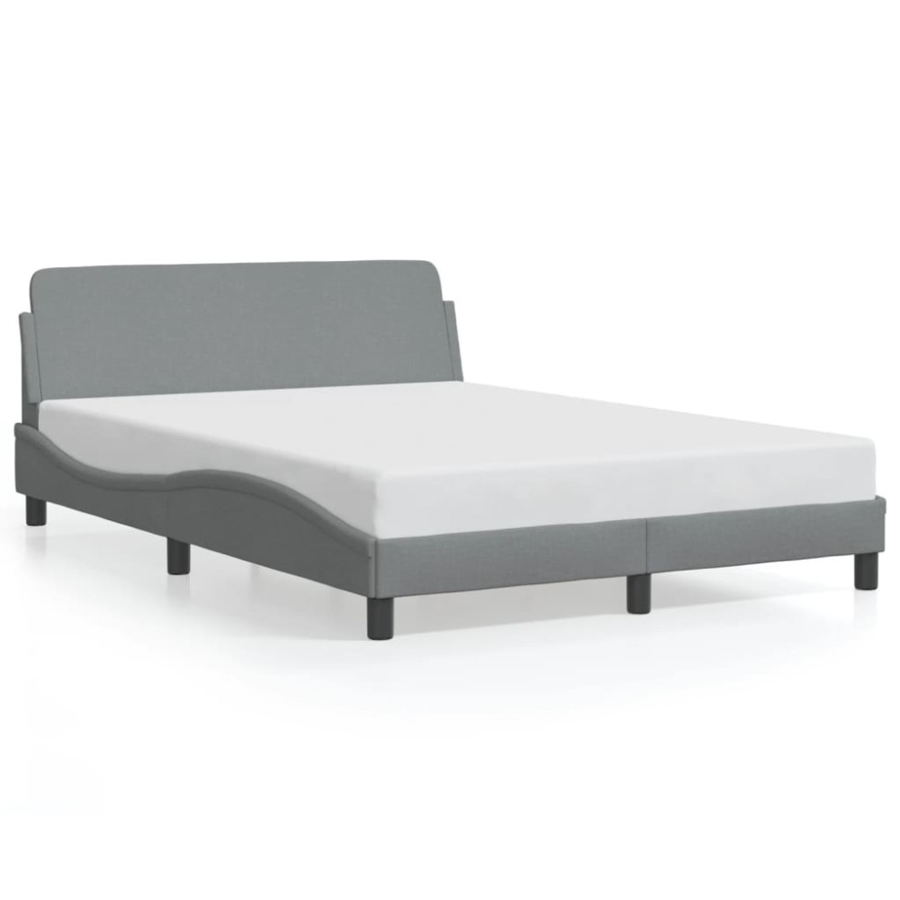 vidaXL Cadru de pat fără saltea, gri deschis, 140x200 cm, textil