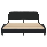 vidaXL Cadru de pat fără saltea, negru, 140x200 cm, textil vidaXL Cadru de pat fără saltea, negru, 140x200 cm, textil