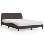 vidaXL Cadru de pat fără saltea, maro închis, 140x200 cm, textil vidaXL Cadru de pat fără saltea, maro închis, 140x200 cm, textil