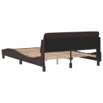 vidaXL Cadru de pat fără saltea, maro închis, 140x200 cm, textil vidaXL Cadru de pat fără saltea, maro închis, 140x200 cm, textil