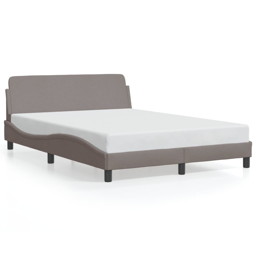 vidaXL Cadru de pat fără saltea, gri taupe, 140x200 cm, textil