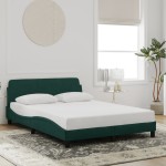vidaXL Cadru de pat fără saltea, verde închis, 140x200 cm, catifea vidaXL Cadru de pat fără saltea, verde închis, 140x200 cm, catifea