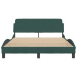 vidaXL Cadru de pat fără saltea, verde închis, 140x200 cm, catifea vidaXL Cadru de pat fără saltea, verde închis, 140x200 cm, catifea