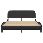 vidaXL Cadru de pat cu tăblie, negru, 140x200 cm, piele ecologică vidaXL Cadru de pat cu tăblie, negru, 140x200 cm, piele ecologică