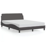 vidaXL Cadru de pat cu tăblie, gri, 140x200 cm, piele ecologică vidaXL Cadru de pat cu tăblie, gri, 140x200 cm, piele ecologică