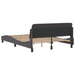 vidaXL Cadru de pat cu tăblie, gri, 140x200 cm, piele ecologică vidaXL Cadru de pat cu tăblie, gri, 140x200 cm, piele ecologică