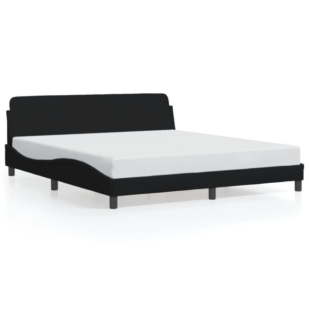 vidaXL Cadru de pat fără saltea, negru, 160x200 cm, textil
