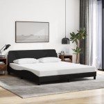 vidaXL Cadru de pat fără saltea, negru, 160x200 cm, textil vidaXL Cadru de pat fără saltea, negru, 160x200 cm, textil