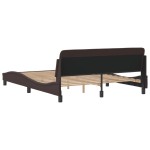 vidaXL Cadru de pat fără saltea, maro închis, 160x200 cm, textil vidaXL Cadru de pat fără saltea, maro închis, 160x200 cm, textil