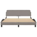 vidaXL Cadru de pat fără saltea, gri taupe, 160x200 cm, textil vidaXL Cadru de pat fără saltea, gri taupe, 160x200 cm, textil