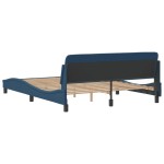 vidaXL Cadru de pat cu tăblie fără saltea, albastru, 160x200cm, textil